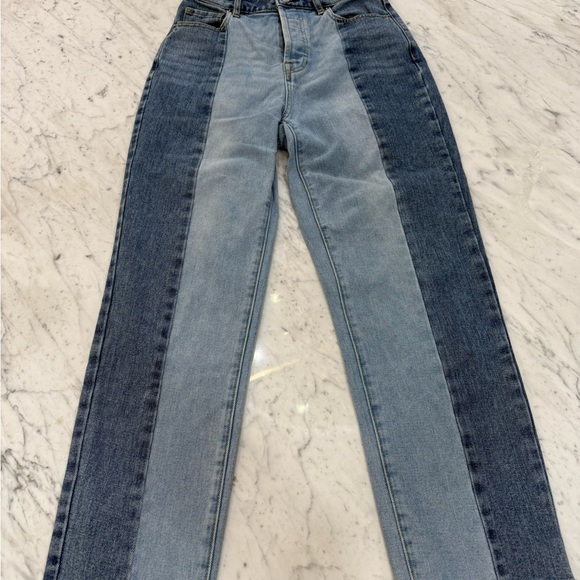 NEW Pacsun High Rise Straight Two Tone 90s Y2K Jeans Women's Size 25 Frayed - Picture 2 of 7